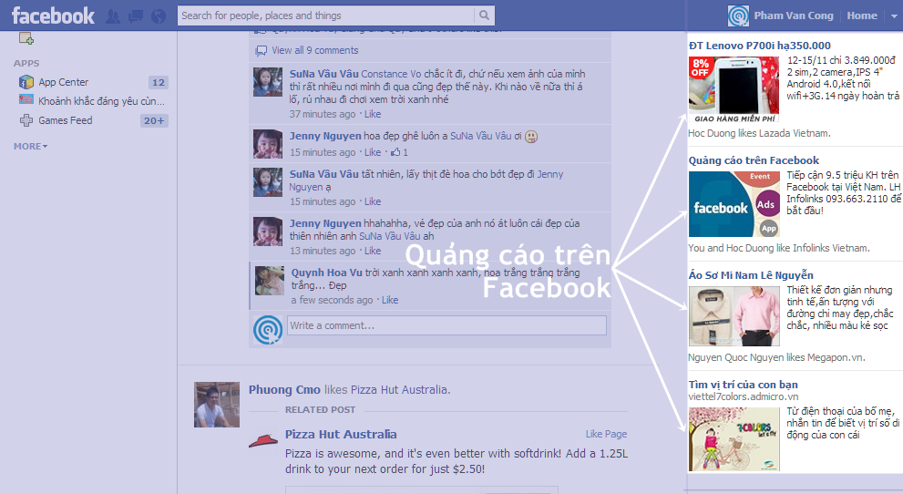 quang cao facebbook Quảng cáo trực tuyến: Các hình thức quảng cáo trên Facebook