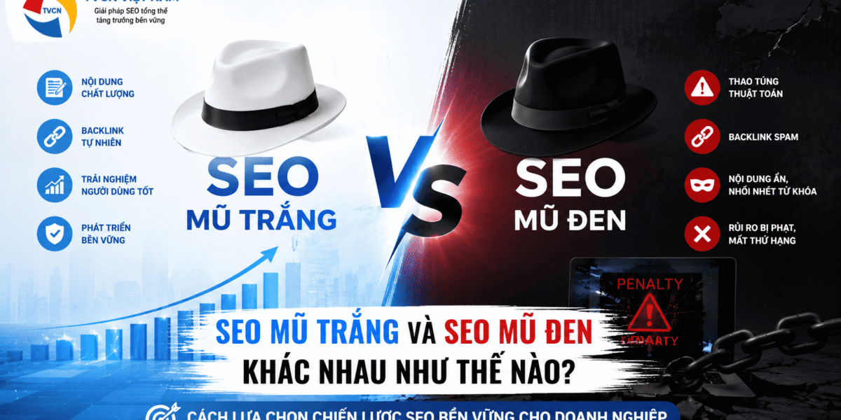 SEO mũ trắng và SEO mũ đen khác nhau như thế nào? Cách lựa chọn chiến lược SEO bền vững cho doanh nghiệp 1 SEO mũ trắng và SEO mũ đen khác nhau như thế nào? Cách lựa chọn chiến lược SEO bền vững cho doanh nghiệp