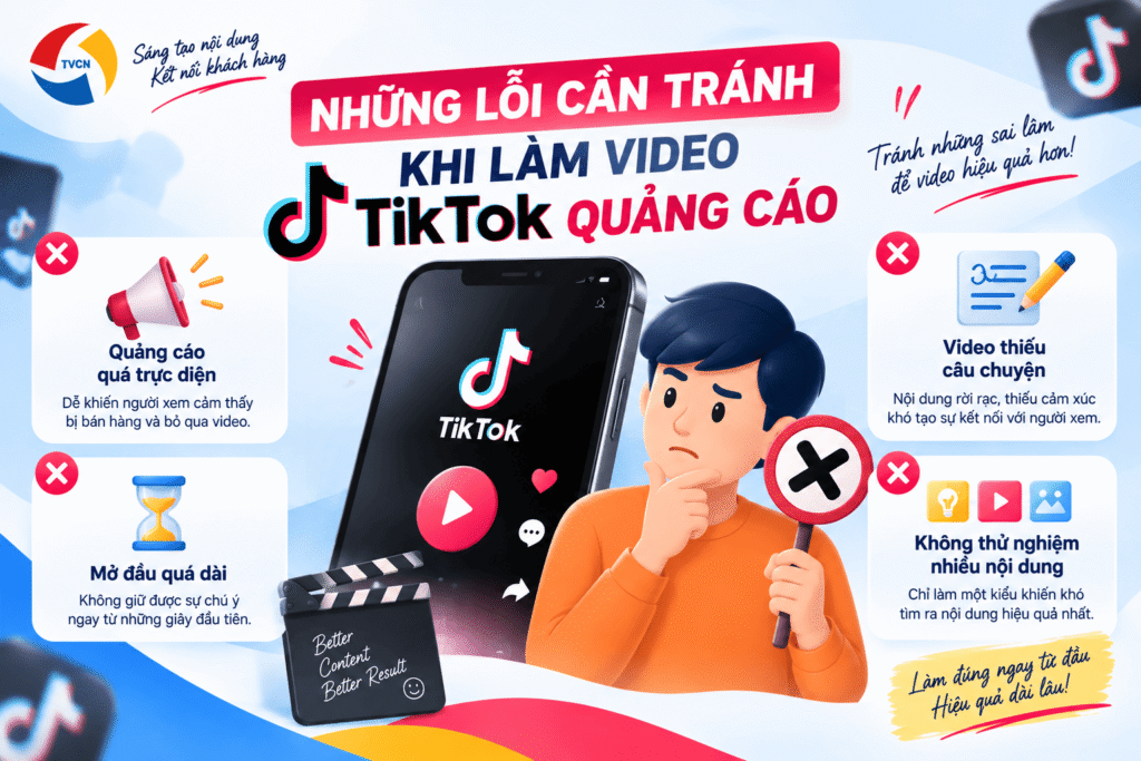 Cách xây dựng video TikTok quảng cáo thu hút khách hàng và tăng chuyển đổi 4 Những lỗi cần tránh khi làm video TikTok quảng cáo