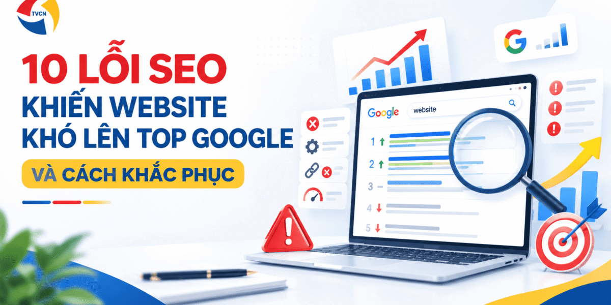 10 lỗi SEO khiến website khó lên Top Google và cách khắc phục 1 10 lỗi SEO khiến website khó lên Top Google và cách khắc phục