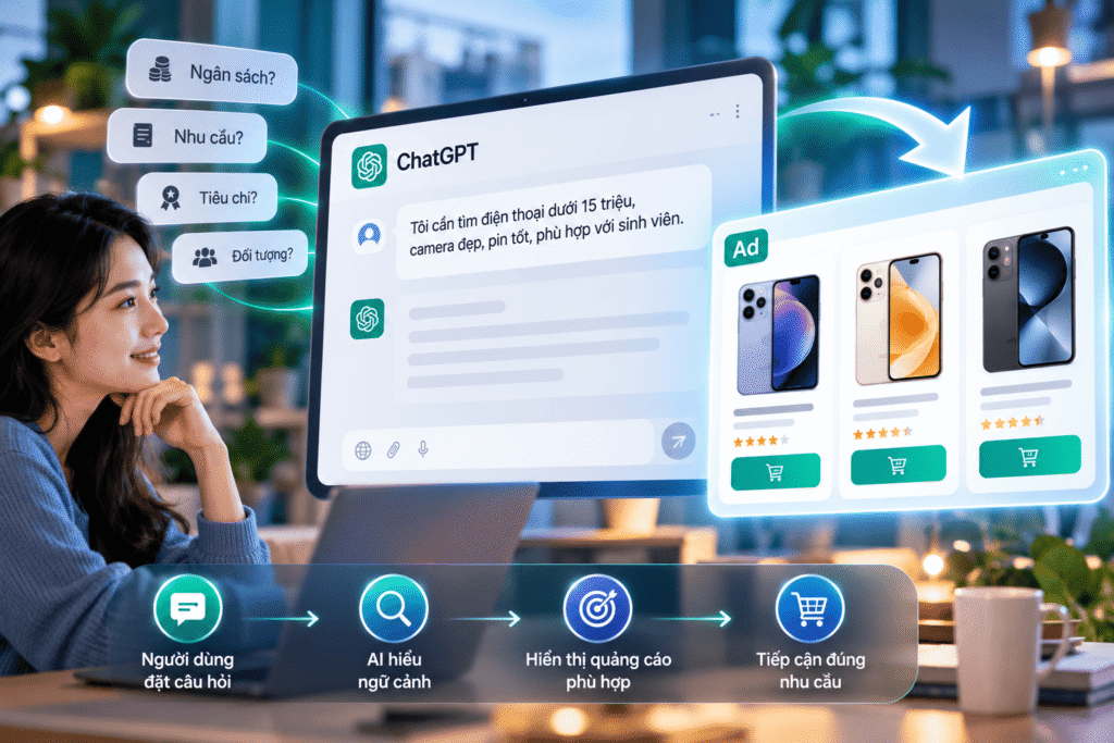Quảng Cáo ChatGPT Là Gì? Cách ChatGPT Ads Hoạt Động Và Cơ Hội Cho Doanh Nghiệp 3 ChatGPT Ads có thể hoạt động như thế nào?