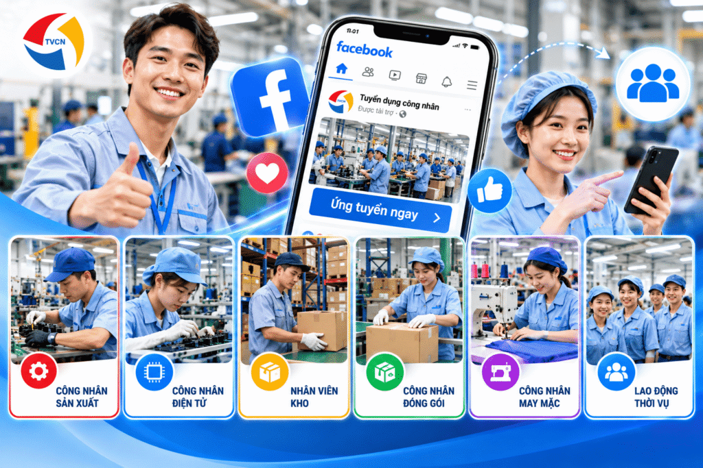 Quảng Cáo Facebook Tuyển Dụng Công Nhân Khu Công Nghiệp Hiệu Quả 3 Những vị trí công nhân phù hợp với quảng cáo Facebook